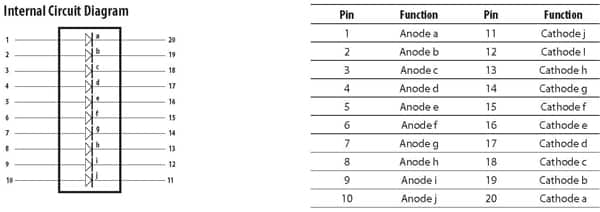 Schematic for indicator bar LED module